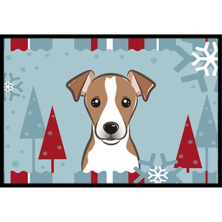 Jensendistributionservices Winter Holiday Jack Russell Terrier Indoor & Outdoor Mat, 24 x 36 in. MI2556701